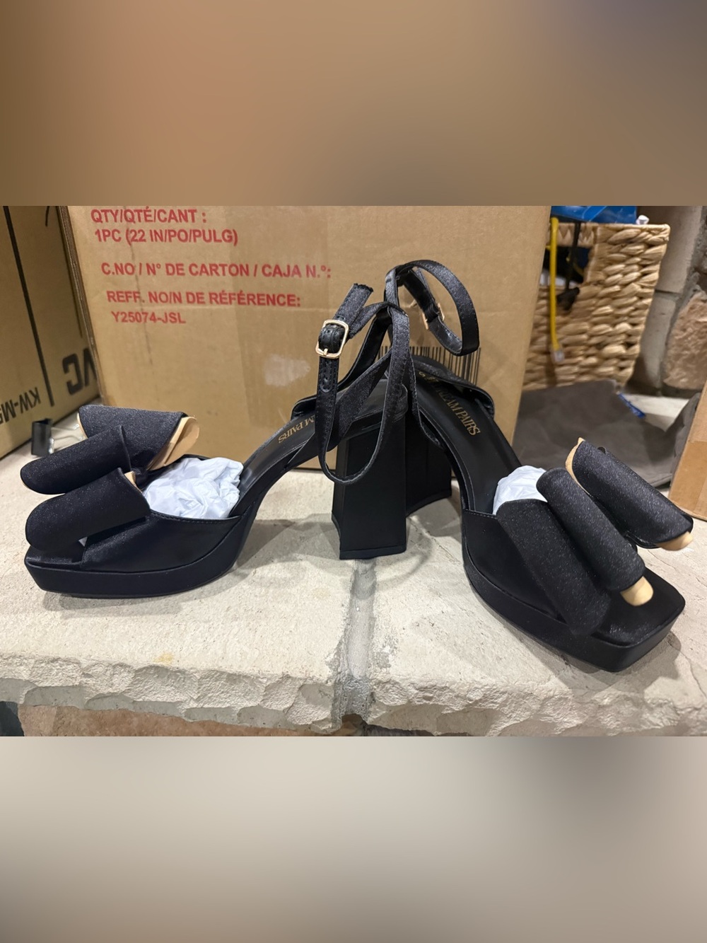 Dream Pairs Black Ankle-Strap Block Heel Sandals